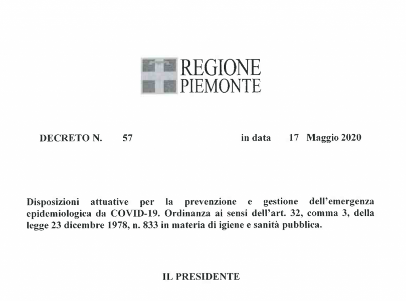 Il documento della Regione che regola le riaperture